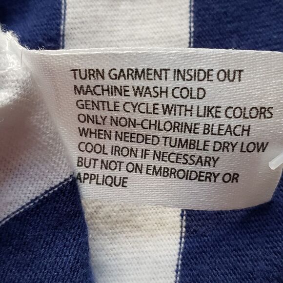 🔺️US Polo Assn Blue & White Stripe Vneck Short Sleeve Top Large - Picture 8 of 8